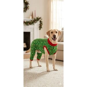 Wondershop Multi Santa Claus  DOG PAJAMAS Christmas Holiday Green Medium NWT